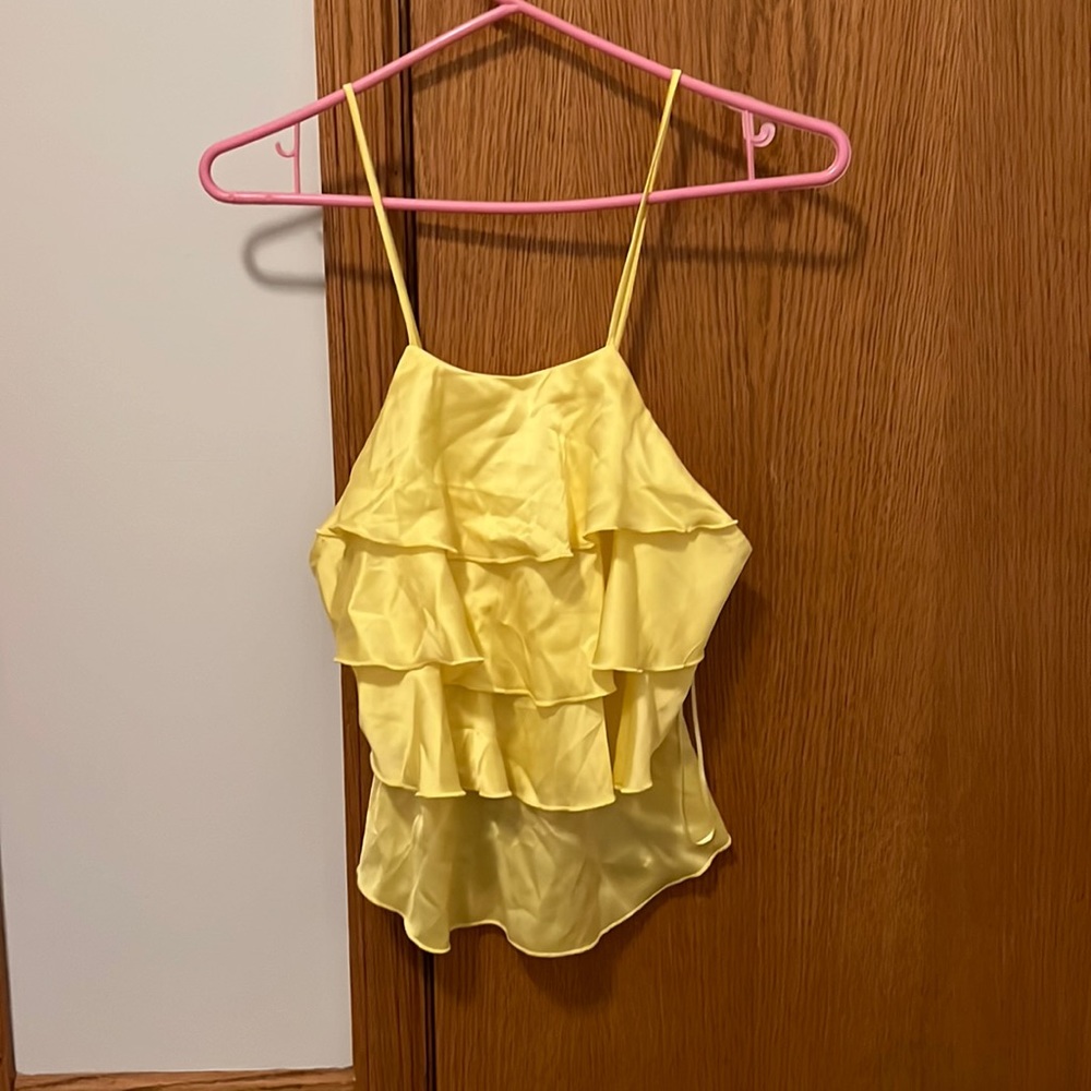 Zara- yellow flowy tank top. Size M